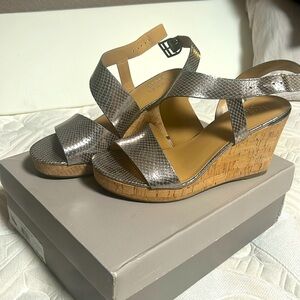 Franco Sarto Marabel Wedge Heel Slingback Strappy Sandals Women's Size 8.5 M